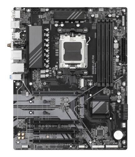 GIGABYTE B650 UD AX Motherboard - AMD Ryzen 9000 Series CPUs, 6+2+2 Phases VRM, up to 7600MHz DDR5 (OC), 1xPCIe 5.0 + 2xPCIe 4.0 M.2, GbE LAN, WIFI 6, USB 3.2 Gen 2