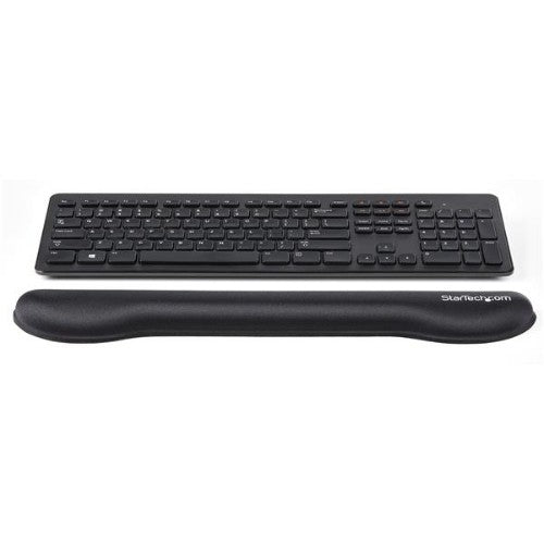 StarTech.com Foam Keyboard Wrist Rest for Ergonomic Typing Support - Padded Non-Slip Keyboard Cushion - Laptop or Desktop Computer Keyboard Wrist, Hand & Arm Rest - Soft Black Nylon Rest Pad