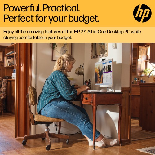 HP All-in-One 27-cr0000na AMD Ryzen™ 7 7730U 68.6 cm (27") 1920 x 1080 pixels All-in-One PC 16 GB DDR4-SDRAM 512 GB SSD Windows 11 Home Wi-Fi 6 (802.11ax) White