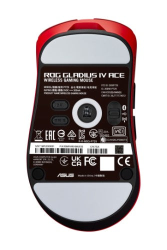 ASUS ROG Gladius IV Ace RED mouse Gaming Right-hand RF Wireless + Bluetooth + USB Type-A Optical 65000 DPI