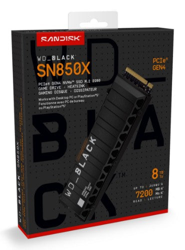 Western Digital WD_BLACK™ SN850X NVMe™ SSD POWERED BY SANDISK 8 TB, [With Heatsink]