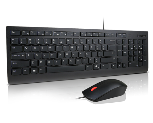 Lenovo KB MICE_BO Essencial WR KBMS GB A1 keyboard Mouse included Universal USB UK English Black