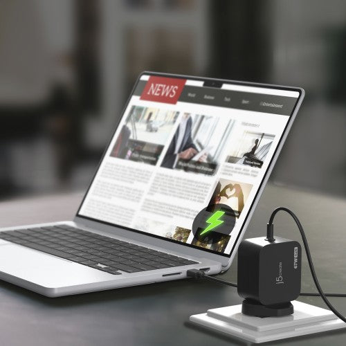 j5create JUP1565DC 67W GaN PD USB-C® Mini Charger with 6 Types of DC Connector-UK, Black