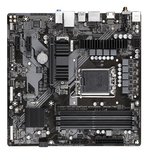 GIGABYTE B760M DS3H AX DDR4 Motherboard - Supports Intel Core 14th Gen CPUs, 6+2+1 Phases Digital VRM, up to 5333MHz DDR4 (OC), 2xPCIe 4.0 M.2, Wi-Fi 6E, 2.5GbE LAN, USB 3.2 Gen2
