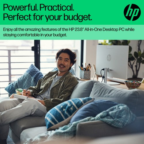 HP 24 -cr0063na PC Intel® Core™ i3 i3-N300 60.5 cm (23.8") 1920 x 1080 pixels All-in-One PC 8 GB DDR4-SDRAM 256 GB SSD Windows 11 Home Wi-Fi 6 (802.11ax) White