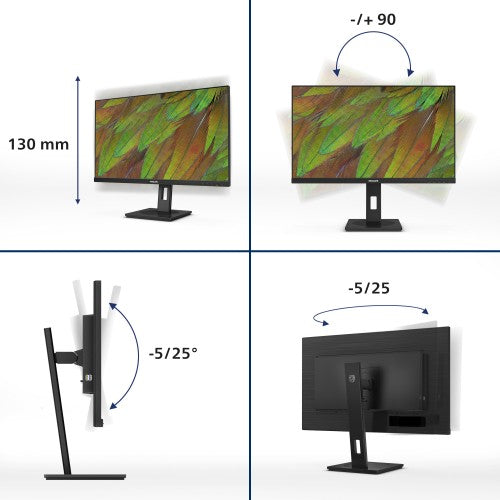 Philips 3000 series 27B1N3800/00 computer monitor 68.6 cm (27") 3840 x 2160 pixels 4K Ultra HD LCD Black