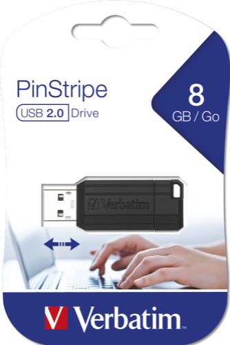 Verbatim PinStripe - USB Drive 8 GB - Black