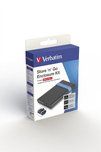 Verbatim Store'N'Go Enclosure Kit HDD/SSD enclosure Black, Blue 2.5"