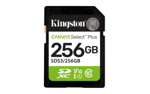 Kingston Technology 256GB SDXC Canvas Select Plus Gen3 150MB/s C10 UHS-I U1 V10