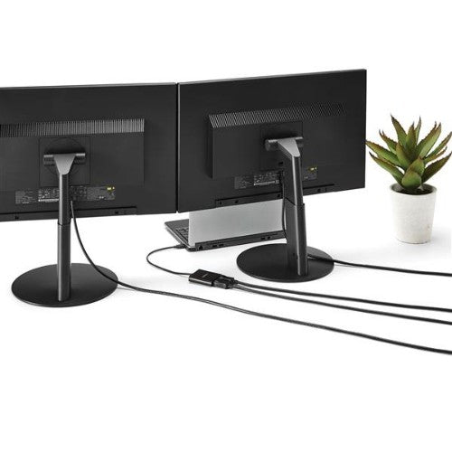 StarTech.com USB-C to Dual DisplayPort 1.2 Adapter, USB Type-C Multi-Monitor MST Hub, Dual 4K 30Hz/1080p 60Hz DP Laptop Display Extender / Splitter, Extra-Long Built-In Cable - Windows Only