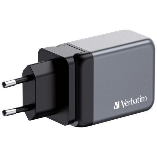 Verbatim GNC-65 GaN Charger 65W with 2 x USB-C PD 65W / 1 x USB-A QC 3.0 (EU/UK/US)