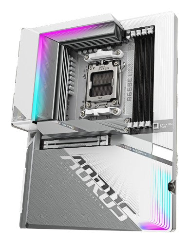 GIGABYTE B650E AORUS STEALTH ICE Motherboard - AMD Ryzen 9000 Series CPUs, 12+2+2 Phases VRM, up to 8000MHz DDR5 (OC), 1xPCIe 5.0 + 2xPCIe 4.0 M.2, 2.5GbE LAN, WIFI 7, USB 3.2 Gen 2x2