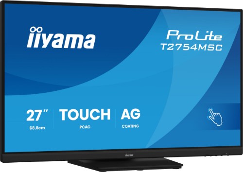 iiyama ProLite T2754MSC-B2AG computer monitor 68.6 cm (27") 1920 x 1080 pixels Full HD LED Touchscreen Multi-user Black