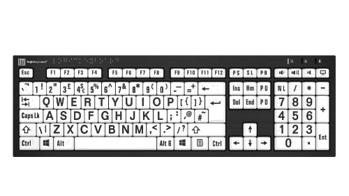 Logickeyboard LKB-BRALPBW-BJPU-UK keyboard Home USB QWERTY English White, Black