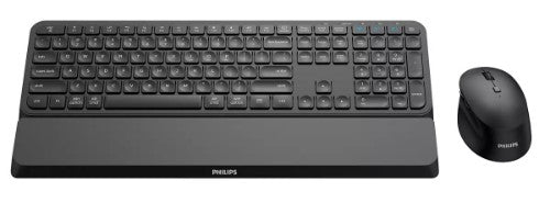 Philips 6000 series SPT6607B/26 keyboard Mouse included Universal RF Wireless + Bluetooth QWERTZ German Black