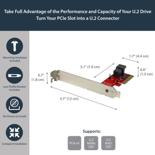 StarTech.com x4 PCI Express to SFF-8643 Adapter for PCIe NVMe U.2 SSD