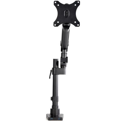 StarTech.com Desk Mount Monitor Arm with 2x USB 3.0 Ports, Full Motion Single Monitor Mount, up to 34" (17.6lb/8kg) VESA Display, Clamp/Grommet Mount, Mechanical Spring