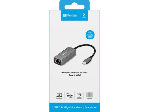 Sandberg USB-C Gigabit Network Adapter
