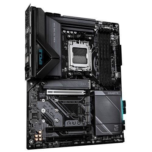 GIGABYTE X870E EAGLE WIFI7 Motherboard - Supports AMD Ryzen 9000 CPUs, 16+2+2 Phases Digital VRM, up to 8200Hz DDR5 (OC), 1xPCIe 5.0 + 3xPCIe 4.0, Wi-Fi 7, 5GbE LAN, USB 4