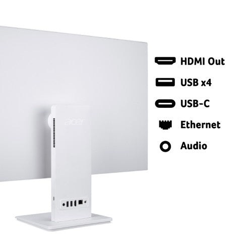 Acer Aspire S27-B All-in-One Desktop - Intel Ultra 5 226V, 16GB, 1TB SSD, Integrated Intel ARC Graphics, 27" QHD, Windows 11, White