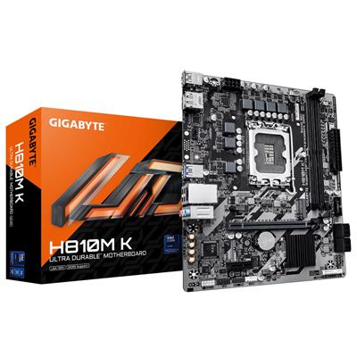 GIGABYTE H810M K Motherboard - Intel Core Ultra (Series 2) CPUs, 3+1+2 Phases VRM, up to 6400MHz DDR5, 1xPCIe 4.0 M.2, 1GbE LAN, USB 3.2 Gen 1