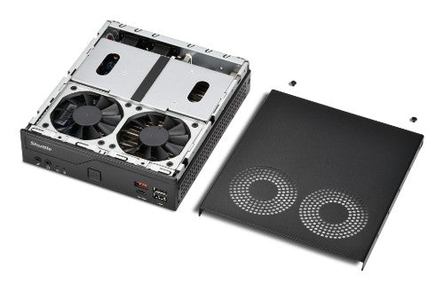 Shuttle Slim PC DH810 , S1851, 1x HDMI (2.1), 1x DP, 1x USB-C (DP), 1x 2.5", 2x M.2, 2x LAN (Intel 1G + 2.5G), 2x COM, 24/7 permanent operation, incl. VESA