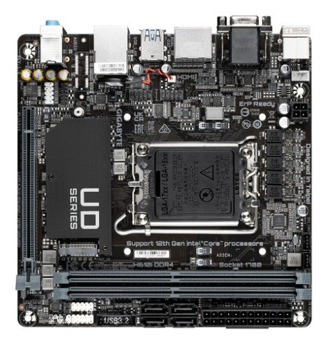 GIGABYTE H610I DDR4 Motherboard - Supports Intel Core 14th CPUs, 4+1+1 Hybrid Digital VRM, up to 3200MHz DDR4, 1xPCIe 3.0 M.2, GbE LAN, USB 3.2 Gen 1