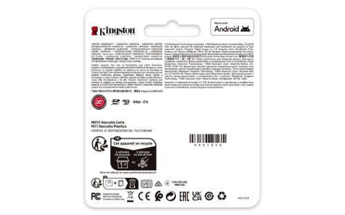 Kingston Technology 64GB microSDXC Canvas Go Plus Gen4 200R A2 U3 Single Pack w/o ADP