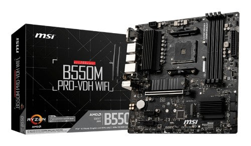 MSI B550M PRO-VDH WIFI motherboard AMD B550 Socket AM4 micro ATX