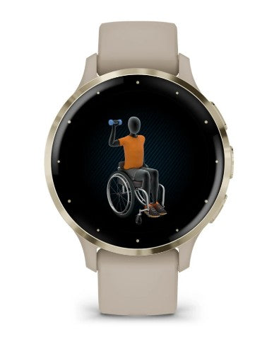 Garmin Venu 3S 3.05 cm (1.2") AMOLED 41 mm Digital 390 x 390 pixels Touchscreen Gold, Grey Wi-Fi GPS (satellite)