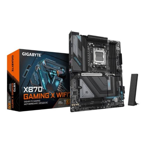 GIGABYTE X870 GAMING X WIFI7 Motherboard - Supports AMD Ryzen 9000 CPUs, 16+2+2 phases VRM, up to 8000MHz DDR5 (OC), 1xPCIe 5.0 + 2xPCIe 4.0, Wi-Fi 7, 2.5GbE LAN, USB 4