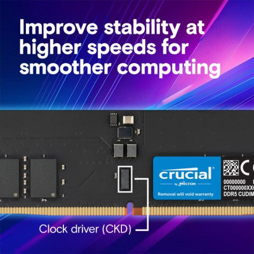 Crucial CT32G64C52CU5 memory module 32 GB 1 x 32 GB DDR5 6400 MT/s 288-pin DIMM