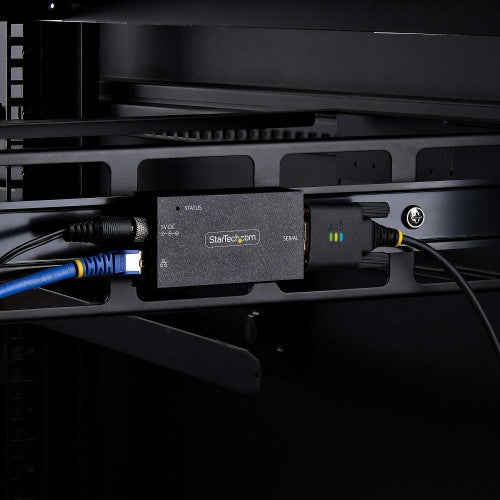 StarTech.com 1-Port Serial to Ethernet Adapter, IP Serial Device Server For Remote RS232 Devices, Wall/DIN Rail Mountable, Metal Housing, RJ45 LAN to DB9 Serial Converter