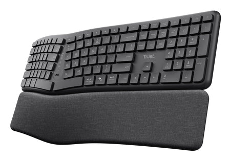 Trust Keyra Ergonomic multidevice wireless keyboard - Black