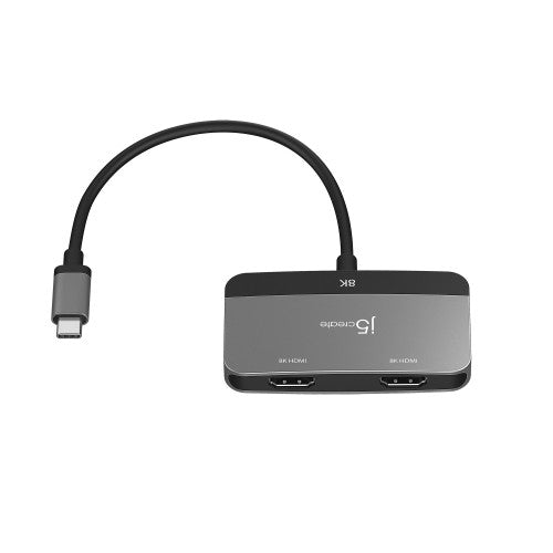j5create JCA465 - 8K USB-C® to Dual HDMI™ Display Adapter