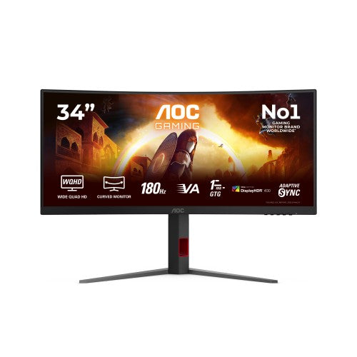 AOC G4 CU34G4CA computer monitor 86.4 cm (34") 3440 x 1440 pixels Black, Red