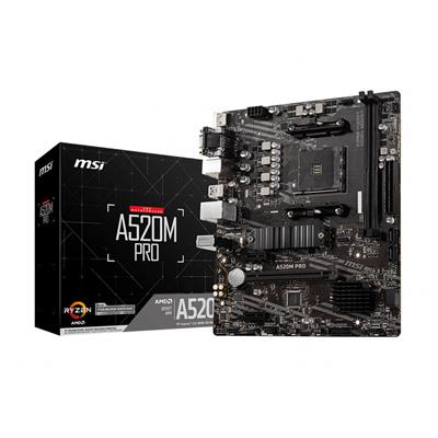 MSI A520M PRO motherboard AMD A520 Socket AM4 micro ATX
