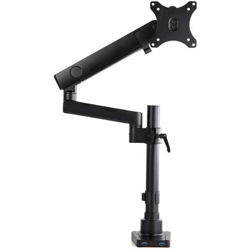 StarTech.com Desk Mount Monitor Arm with 2x USB 3.0 Ports, Full Motion Single Monitor Mount, up to 34" (17.6lb/8kg) VESA Display, Clamp/Grommet Mount, Mechanical Spring
