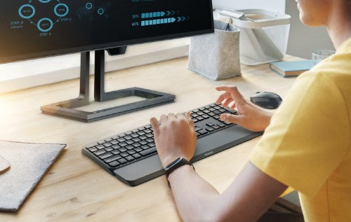Philips 6000 series SPT6607B/26 keyboard Mouse included Universal RF Wireless + Bluetooth QWERTZ German Black