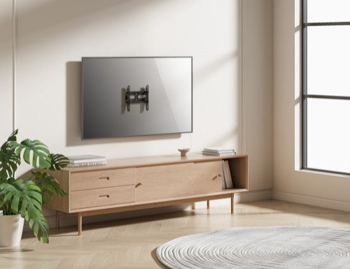 Manhattan Wall Mount for TV & Monitors (Fixed Ultra Slim), For screens 23" to 42", VESA compatability: all between 75x75mm and 200x200mm - check the dimensions of the four mounting holes on back of screen to ensure it fits, Max 45kg, Black, Bracket