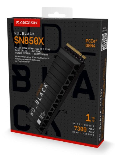 Western Digital Black WD_BLACK™ SN850X NVMe™ SSD POWERED BY SANDISK 1 TB, [With Heatsink]
